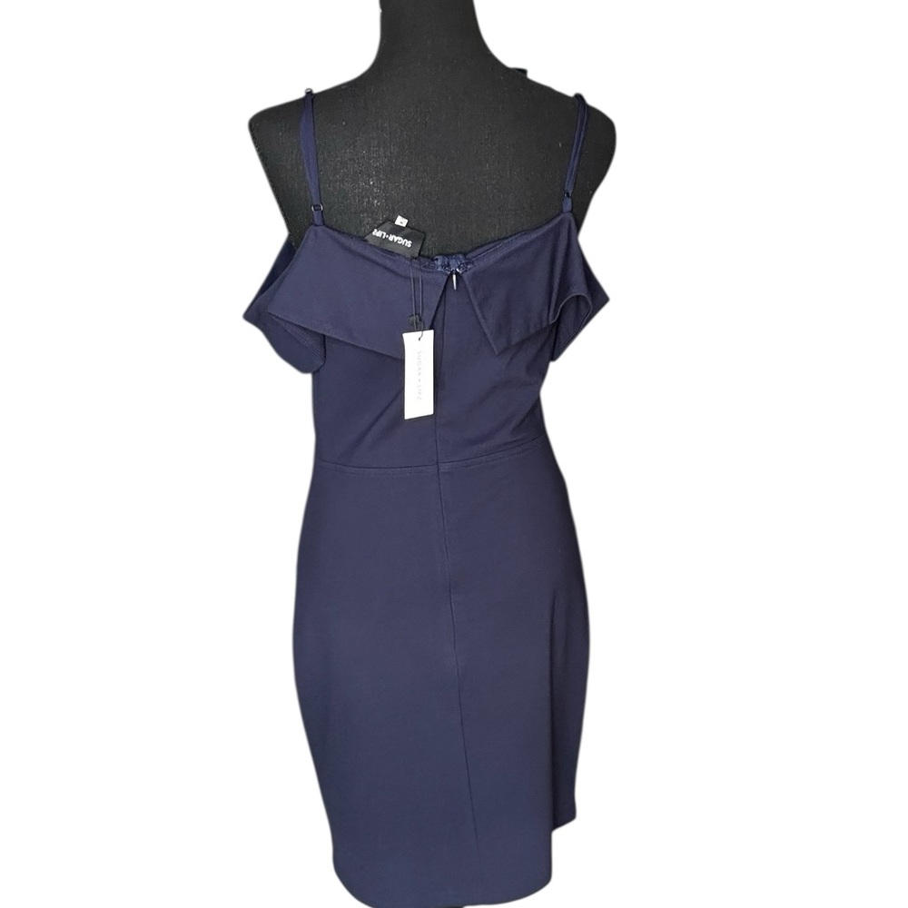 Sugarlips Blue Spaghetti Strap Bodycon Cocktail Dress